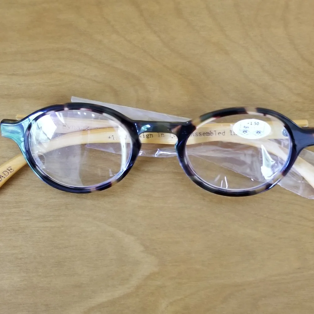 NWC Eynack Rez style handmade bamboo reading glasses